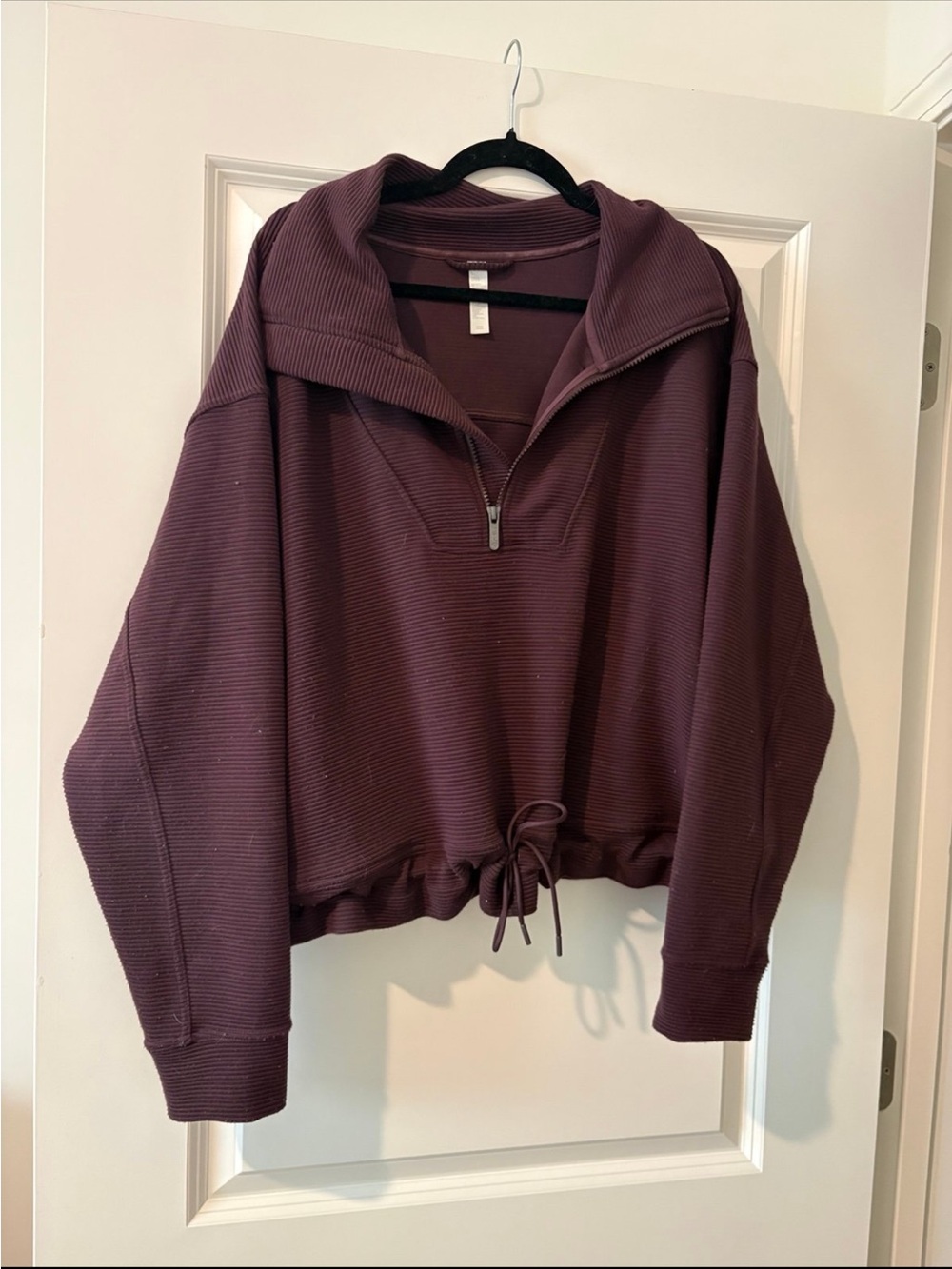 Zella Half-Zip Drawstring Pullover - Plum
